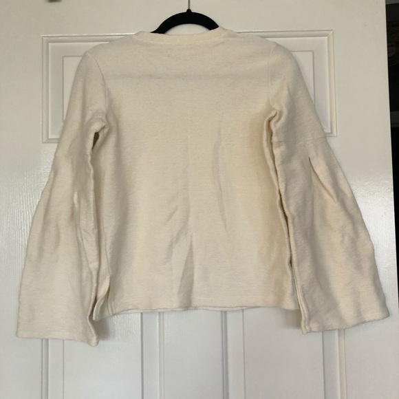 Madewell Sweater Ivory Cream Pleated Wide Sleeves - Picture 9 of 9